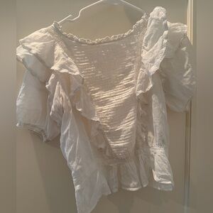 Isabel Marant Etoile White Ruffled Blouse